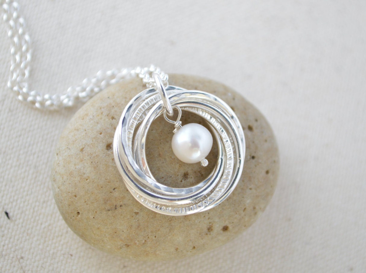 Collar de regalo de 70 cumpleaños para mamá y abuela, collar con piedra natal de junio, joyería para madre, regalo de séptimo aniversario para esposa, perla