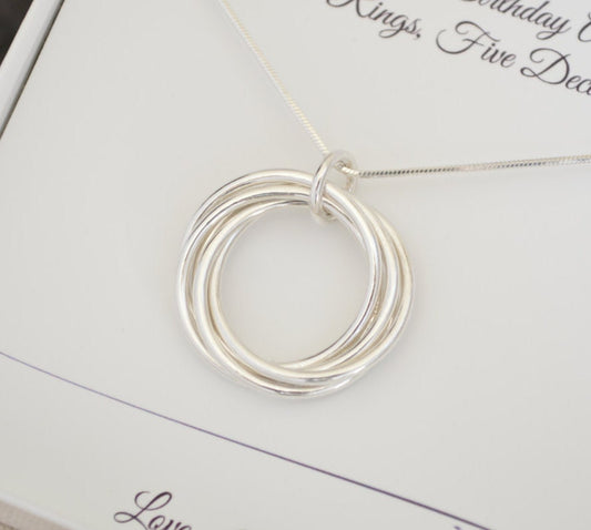 Sister Jewelry, 50th Birthday gift for women, 5th Anniversary gift for wife, 50th Birthday gift for mom, Sister necklace, Family of five