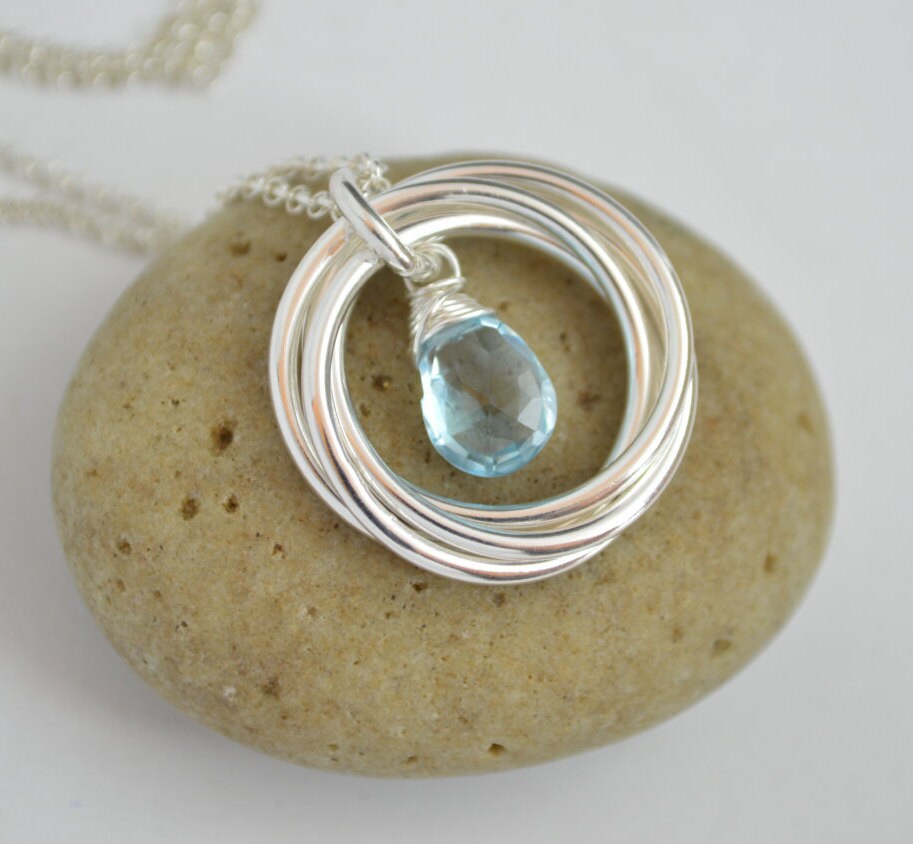 Regalo de 70 cumpleaños para mamá y abuela, collar con piedra natal de diciembre, regalo de séptimo aniversario para esposa, joyas de topacio azul, regalos para madre