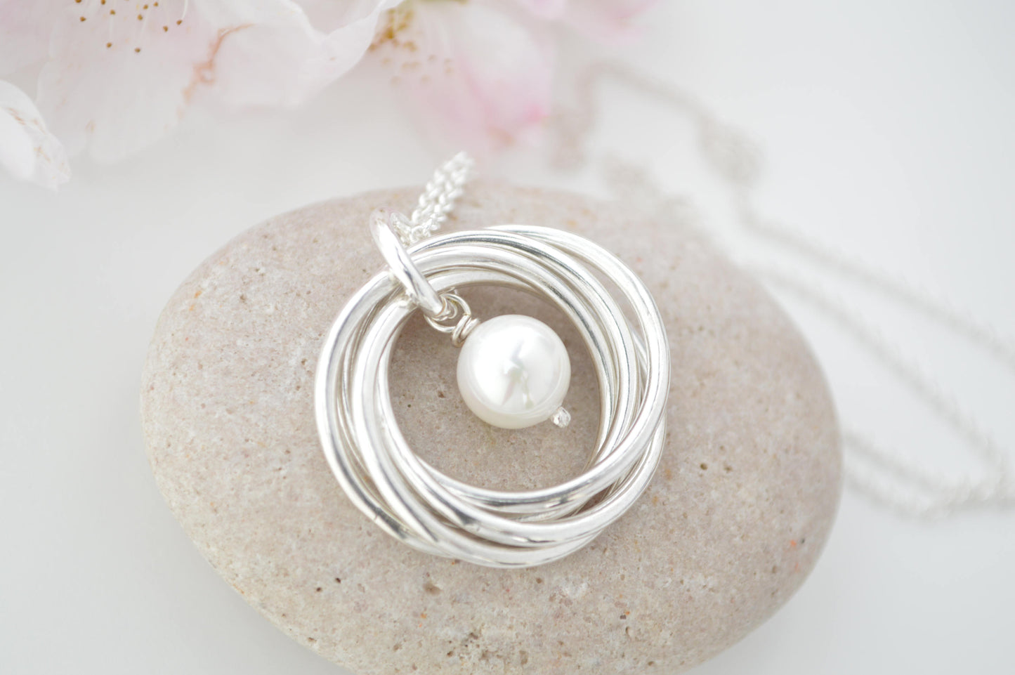 Collar de regalo de 70 cumpleaños para mamá y abuela, collar con piedra natal de junio, joyería para madre, regalo de séptimo aniversario para esposa, perla
