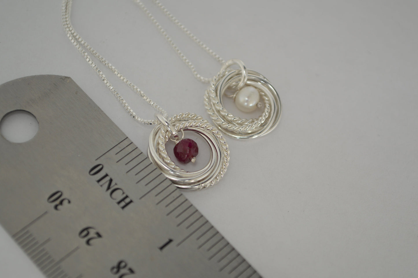 Joyas de 60 cumpleaños para mujer, collar de 6 décadas, 6 anillos por 6 décadas, regalo de 60 cumpleaños para mamá, collar delicado, collar de perlas