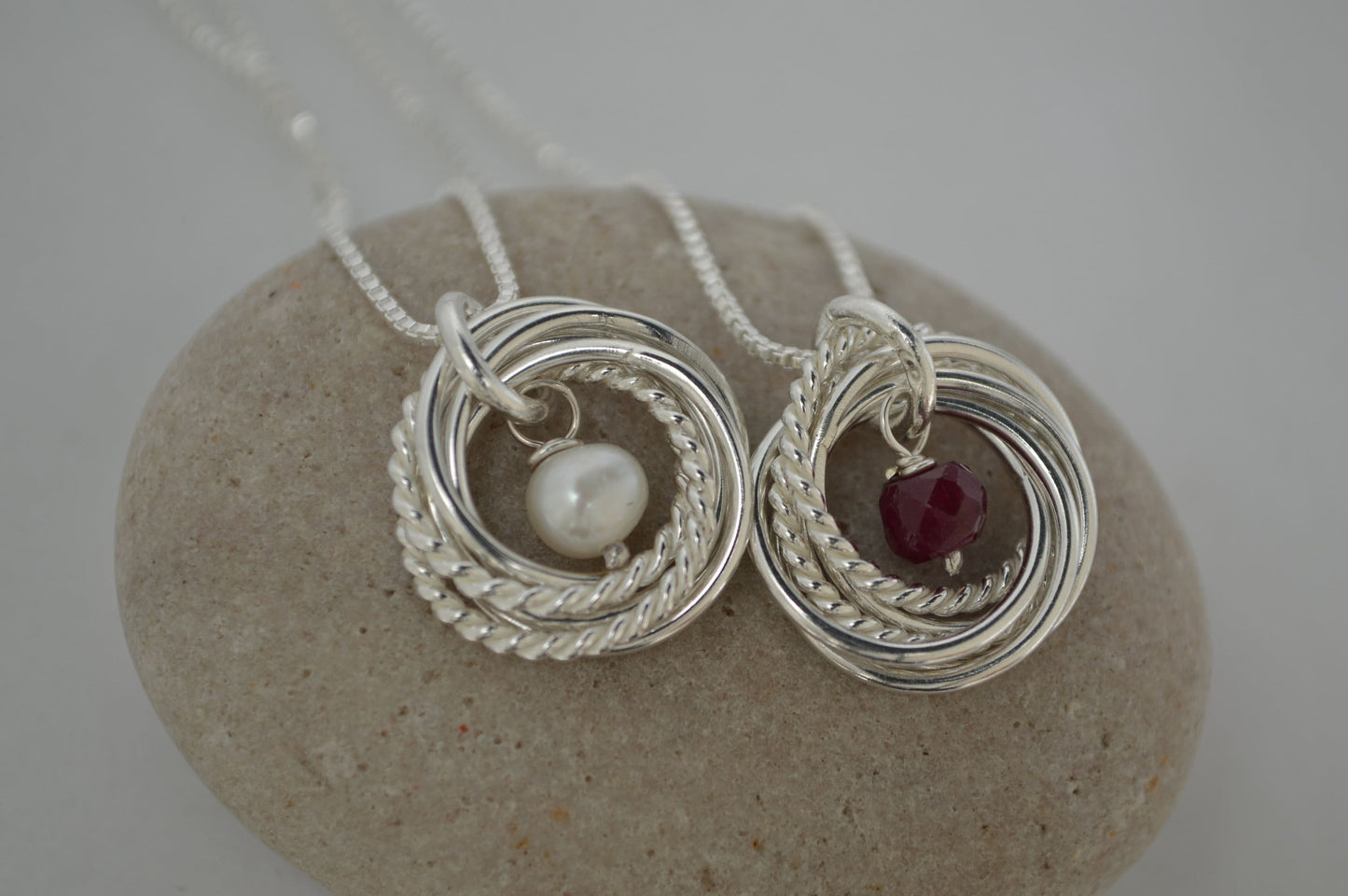 Joyas de 60 cumpleaños para mujer, collar de 6 décadas, 6 anillos por 6 décadas, regalo de 60 cumpleaños para mamá, collar delicado, collar de perlas