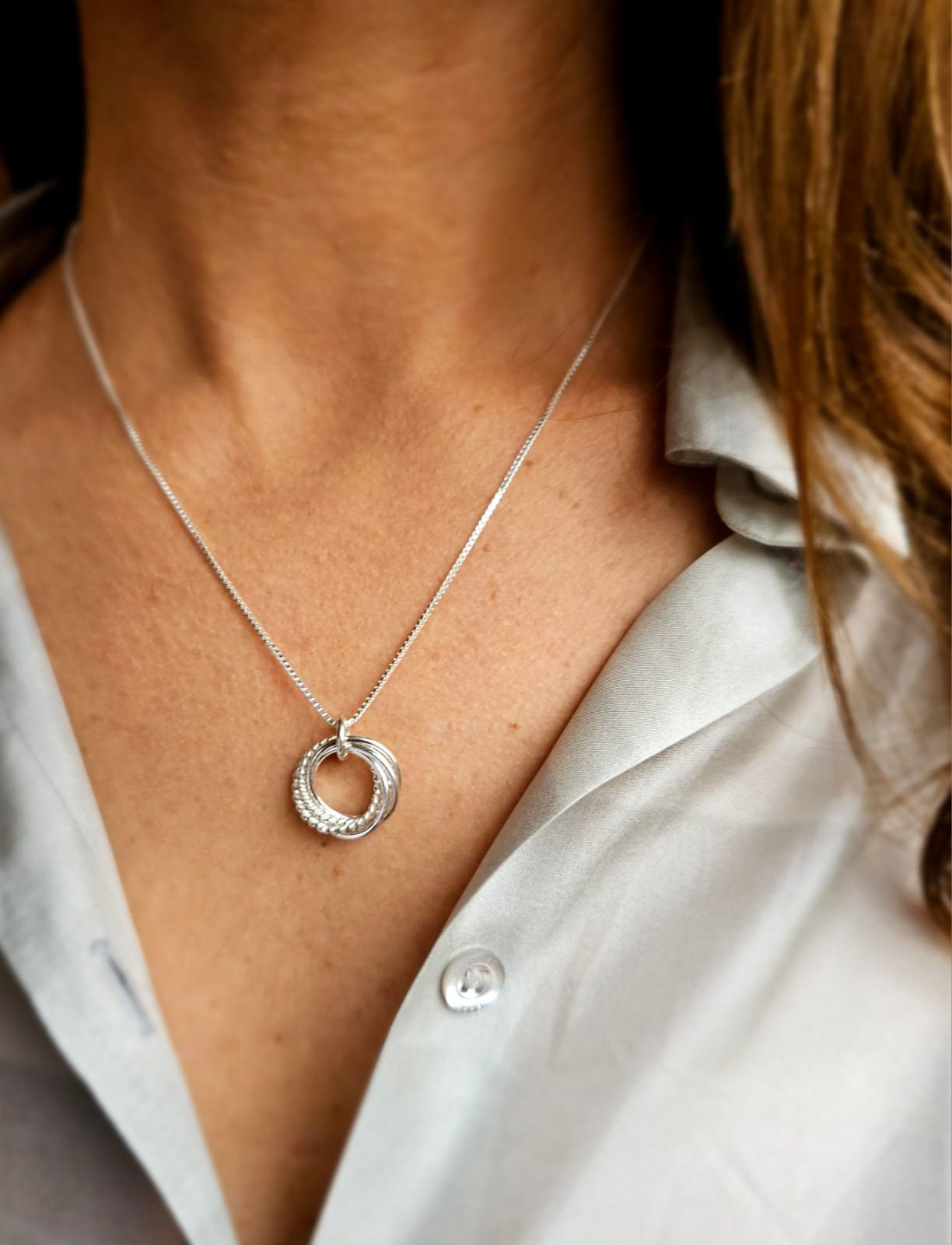 Collar de 50 cumpleaños, collar de 5 décadas, anillos de plata esterlina, regalos de 50 cumpleaños para mujeres, joyas pequeñas, regalo de cumpleaños para ella
