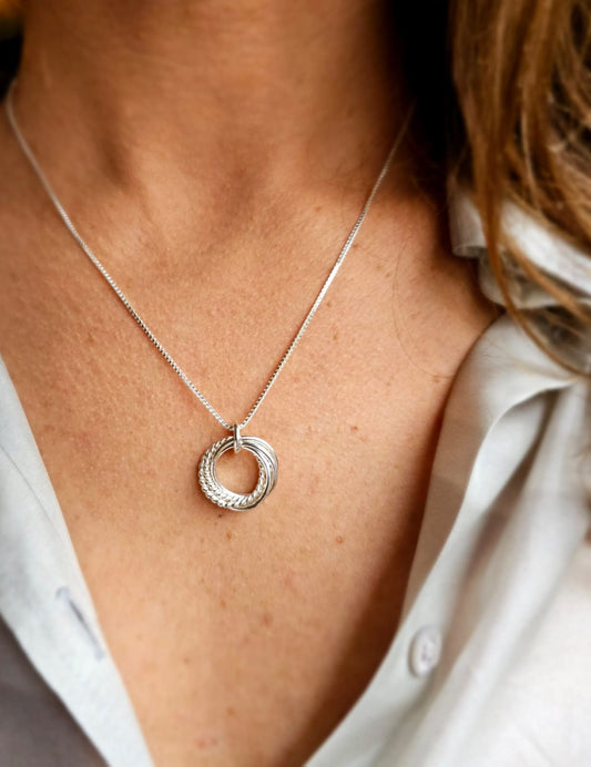 70th Birthday gift for mom, 7 Rings necklace, 70th Birthday jewelry, 70th Birthday gift for women, 70th Birthday necklace, Dainty necklace
