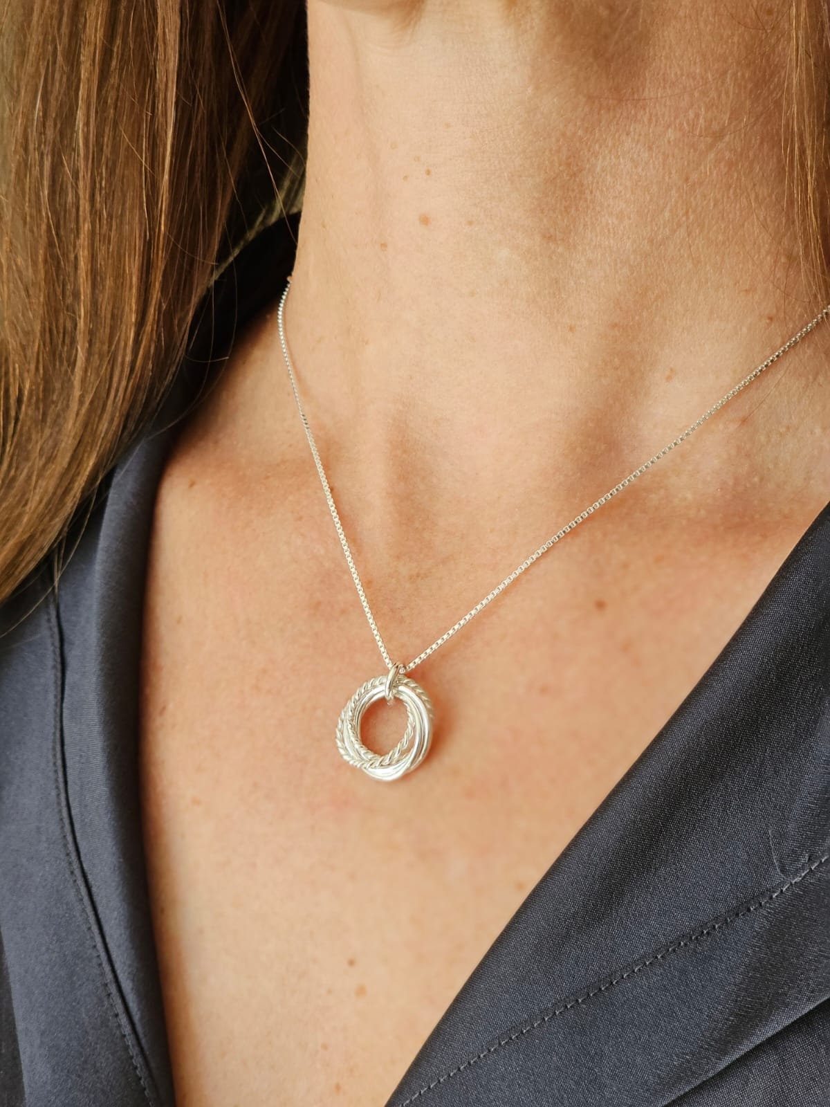 Collar de 50 cumpleaños, collar de 5 décadas, anillos de plata esterlina, regalos de 50 cumpleaños para mujeres, joyas pequeñas, regalo de cumpleaños para ella