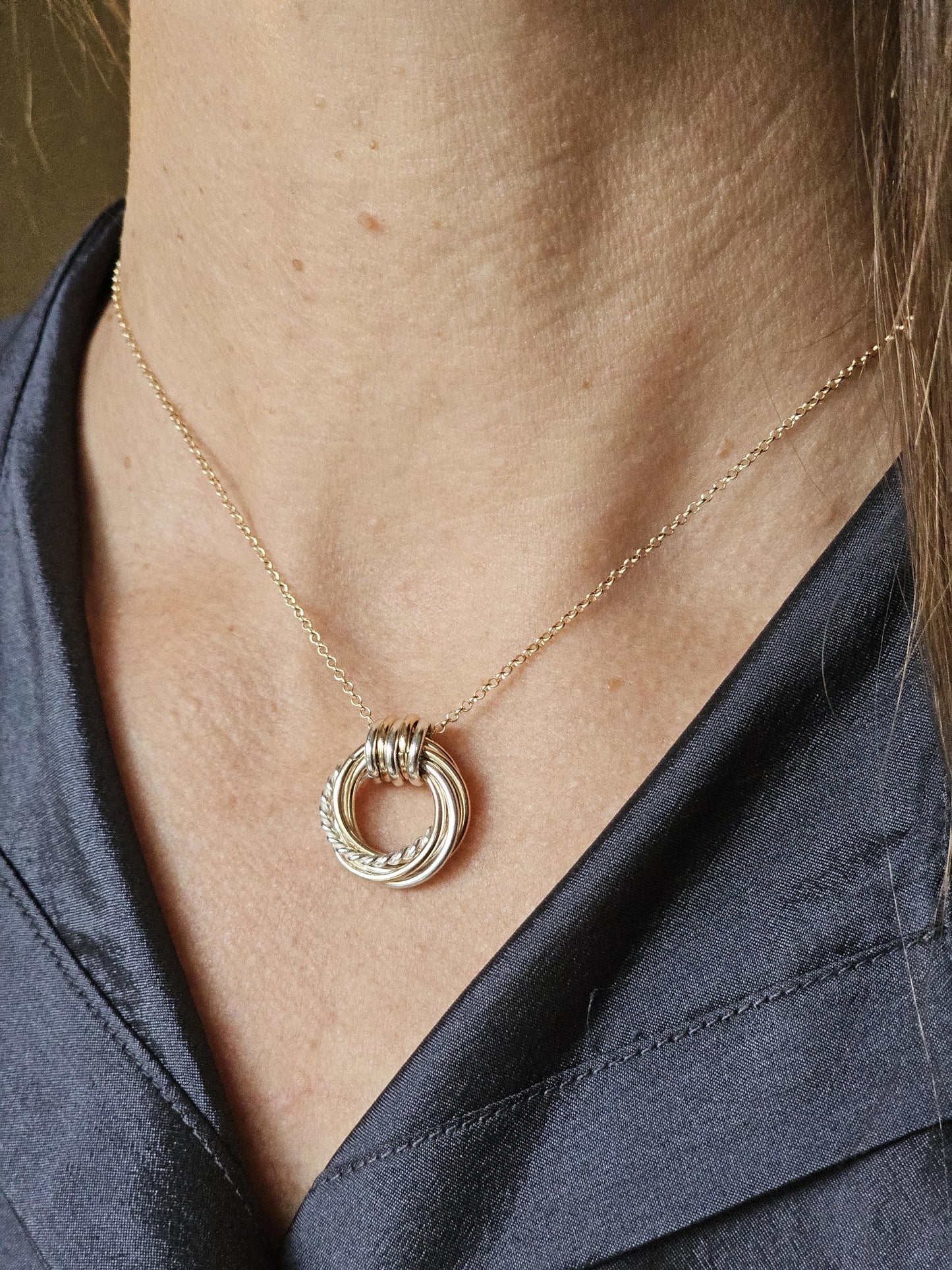 Regalo de 75 cumpleaños para mujer, collar de metal mixto, regalo de 75 cumpleaños para mamá y abuela, collar de oro, collar pequeño de regalo de 75 cumpleaños