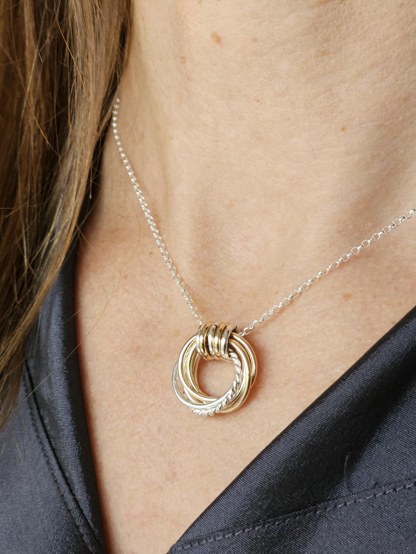 Regalo de 75 cumpleaños para mujer, collar de metal mixto, regalo de 75 cumpleaños para mamá y abuela, collar de oro, collar pequeño de regalo de 75 cumpleaños