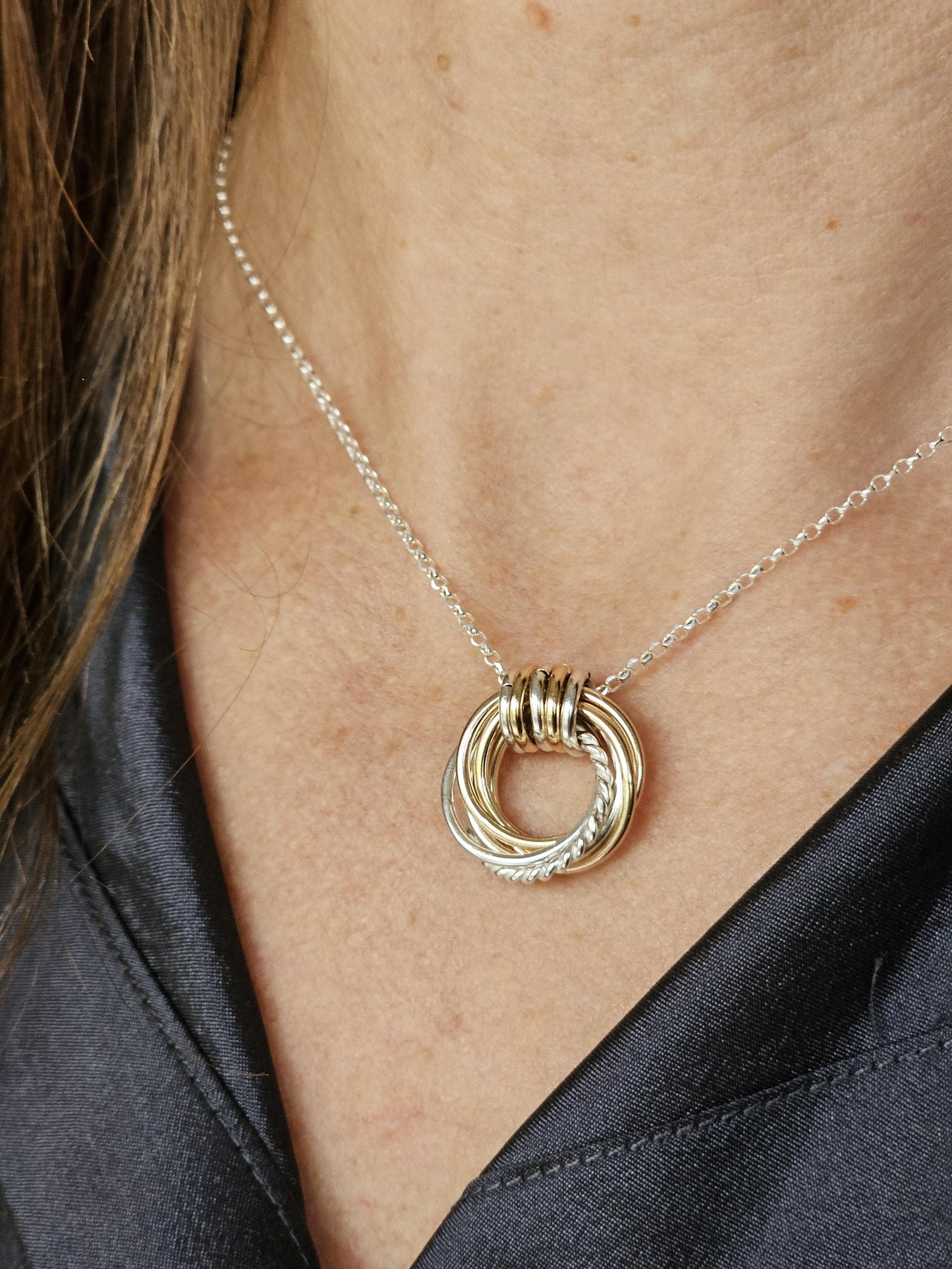 Regalo de 75 cumpleaños para mujer, collar de metal mixto, regalo de 75 cumpleaños para mamá y abuela, collar de oro, collar pequeño de regalo de 75 cumpleaños