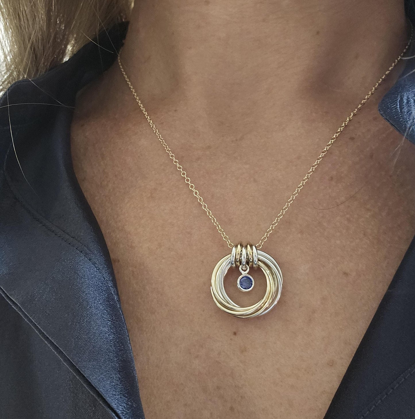 Joyas para el 75.° cumpleaños para mujeres, collar para el 75.° cumpleaños para ella, collar con piedra natal, ideas para regalos para el 75.° cumpleaños, regalos para el 75.° cumpleaños, metales mixtos