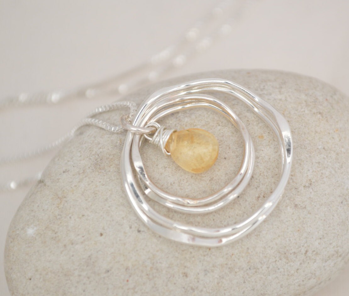 40th Birthday Gift for women, 4th Anniversary gift for wife, Gift for daughter necklace, Citrine necklace, 4 Best friend necklace