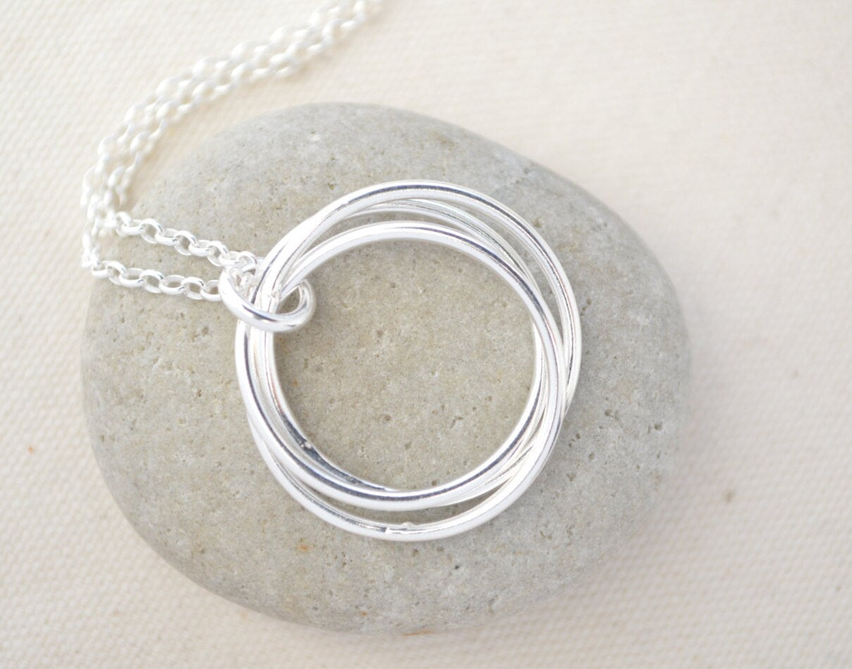 Regalo de 30 cumpleaños para hija, collar para 3 hermanas, collar para 3 mejores amigas, regalo de 30 cumpleaños para ella, joyas para 3 hermanas, collar para 3 damas de honor