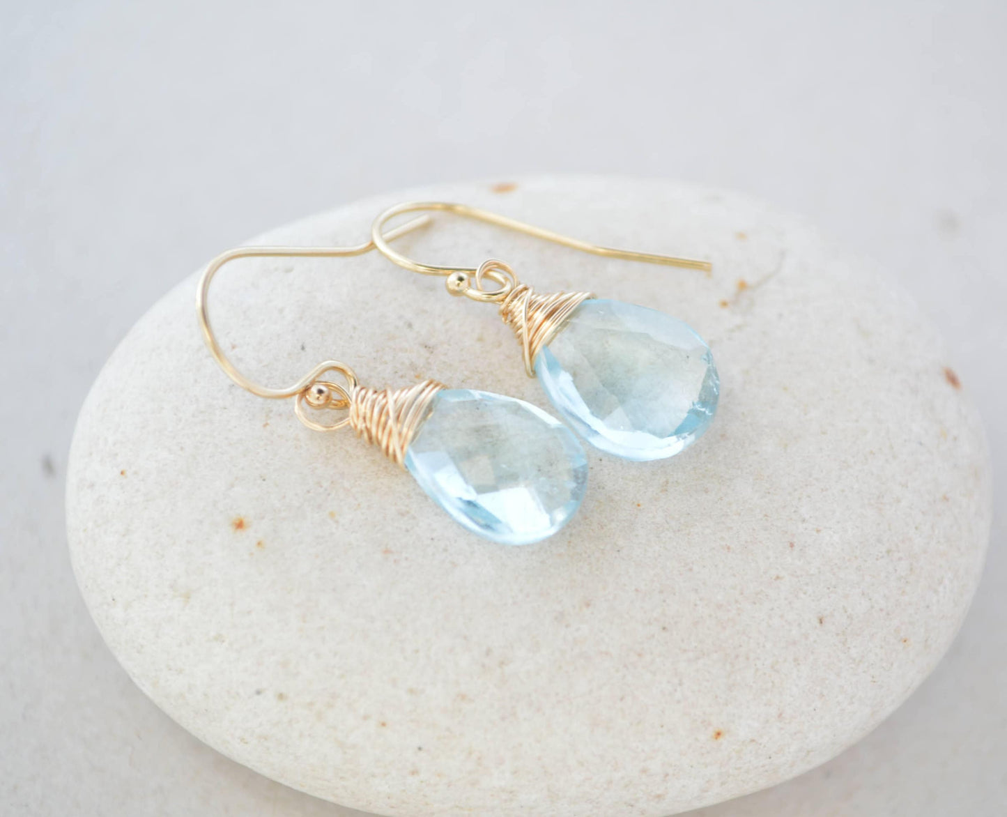 Blue topaz earrings, December birthstone earrings, Blue earrings, Gift for mom, Gift for her, December gifts, Birthday gifts