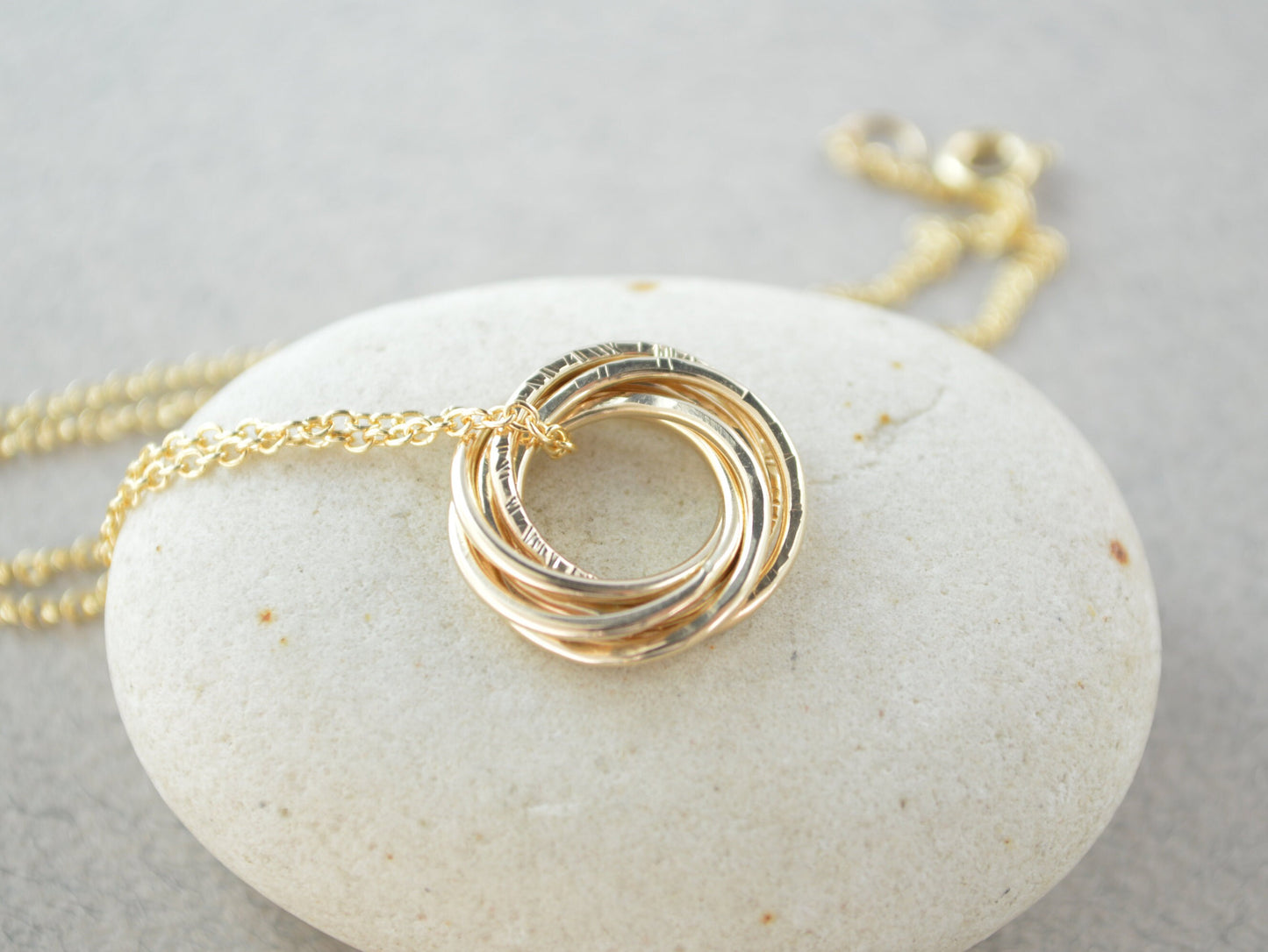 60th Birthday for mom, 6 Gold filled rings, 60th Birthday gift for women, Petite gold necklace, 6th Anniversary gift, Gift for women