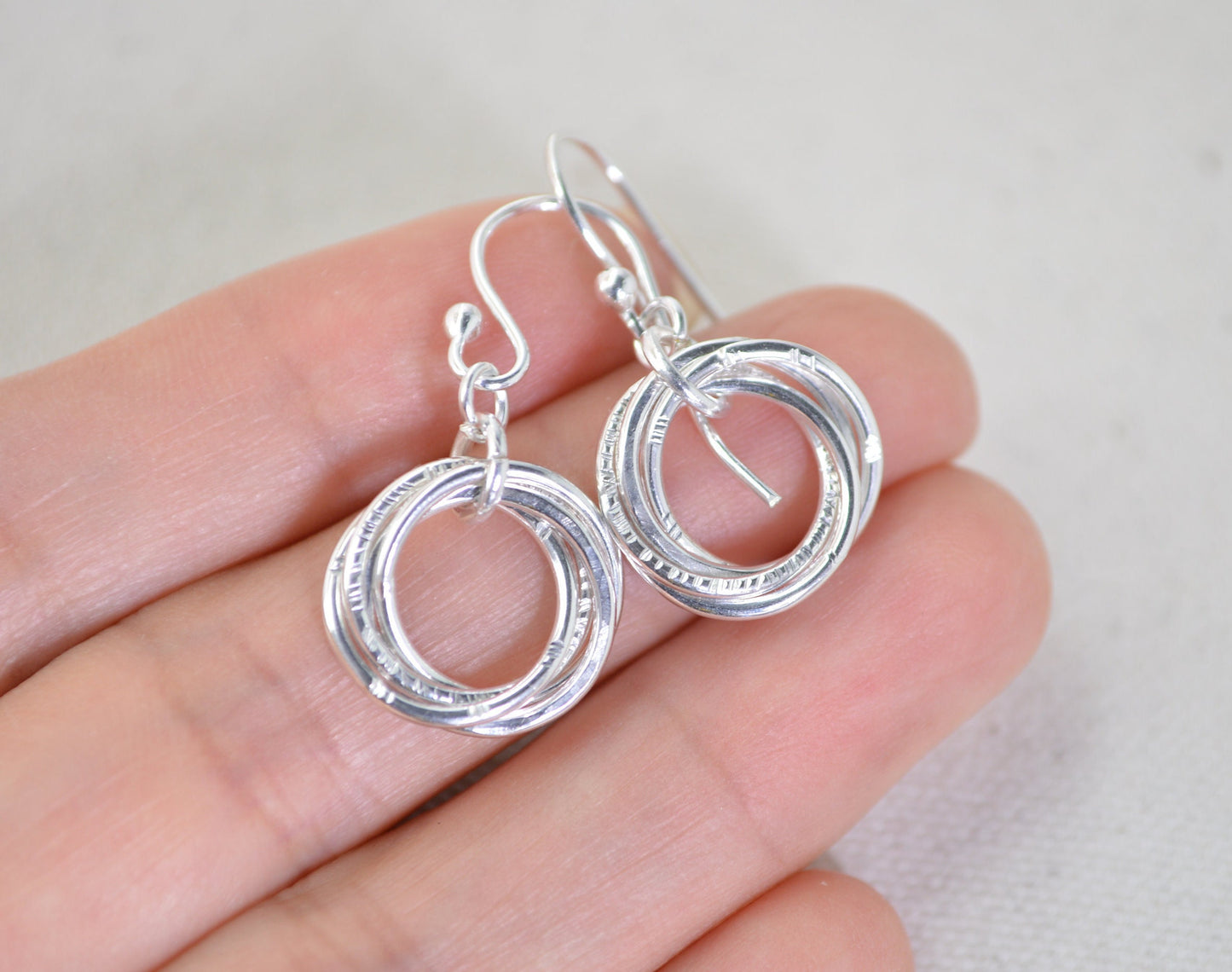 4 Rings earrings, 40th Birthday gift, Gift for daughter, 40th Birthday earrings