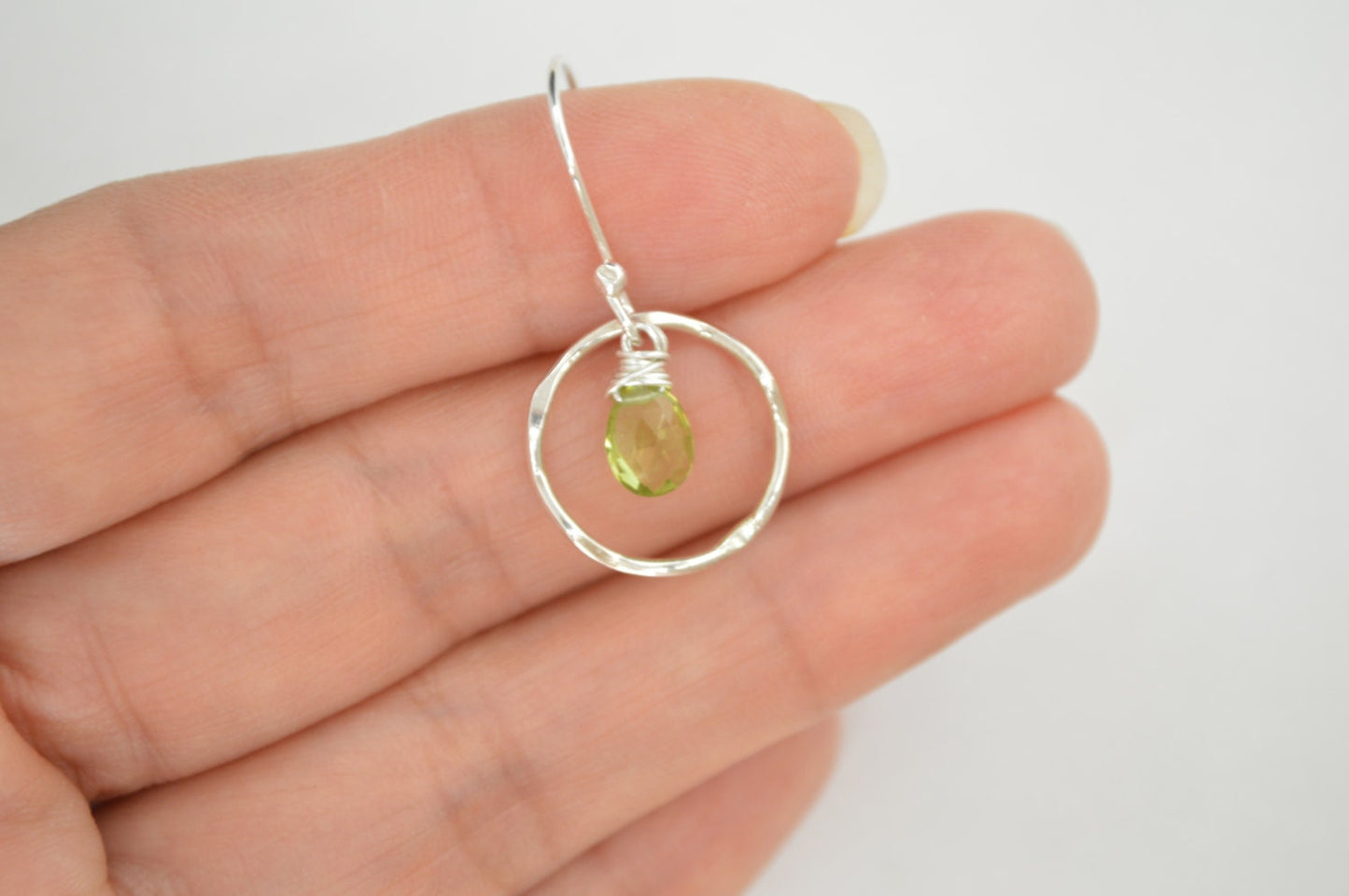 Peridot earrings, Peridot jewelry, August birthstone, Birthday Jewelry, Gemstone earrings, Handmade gemstone, Dangle earrings, Silver