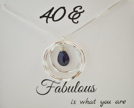 40th Birthday gift for her, Sapphire necklace, Best friend necklace, Gift for sister, 40th Birthday gift for women, 4rd Anniversary gift