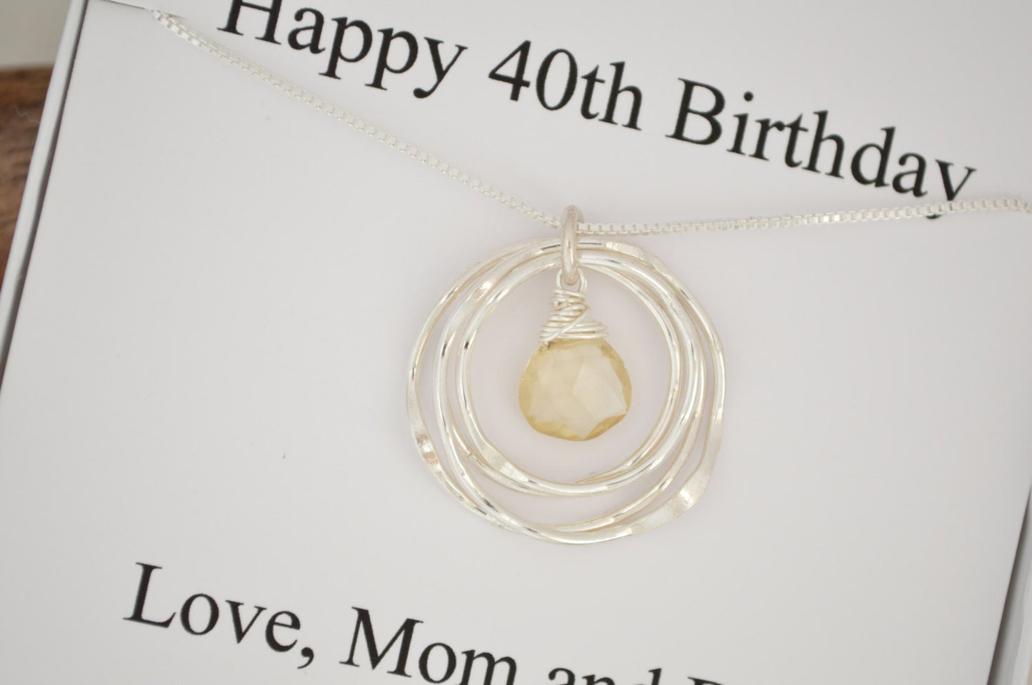 40th Birthday for her, Citrine Necklace, November Birthstone Necklace, 4th Anniversary gift for women, Sister Jewelry