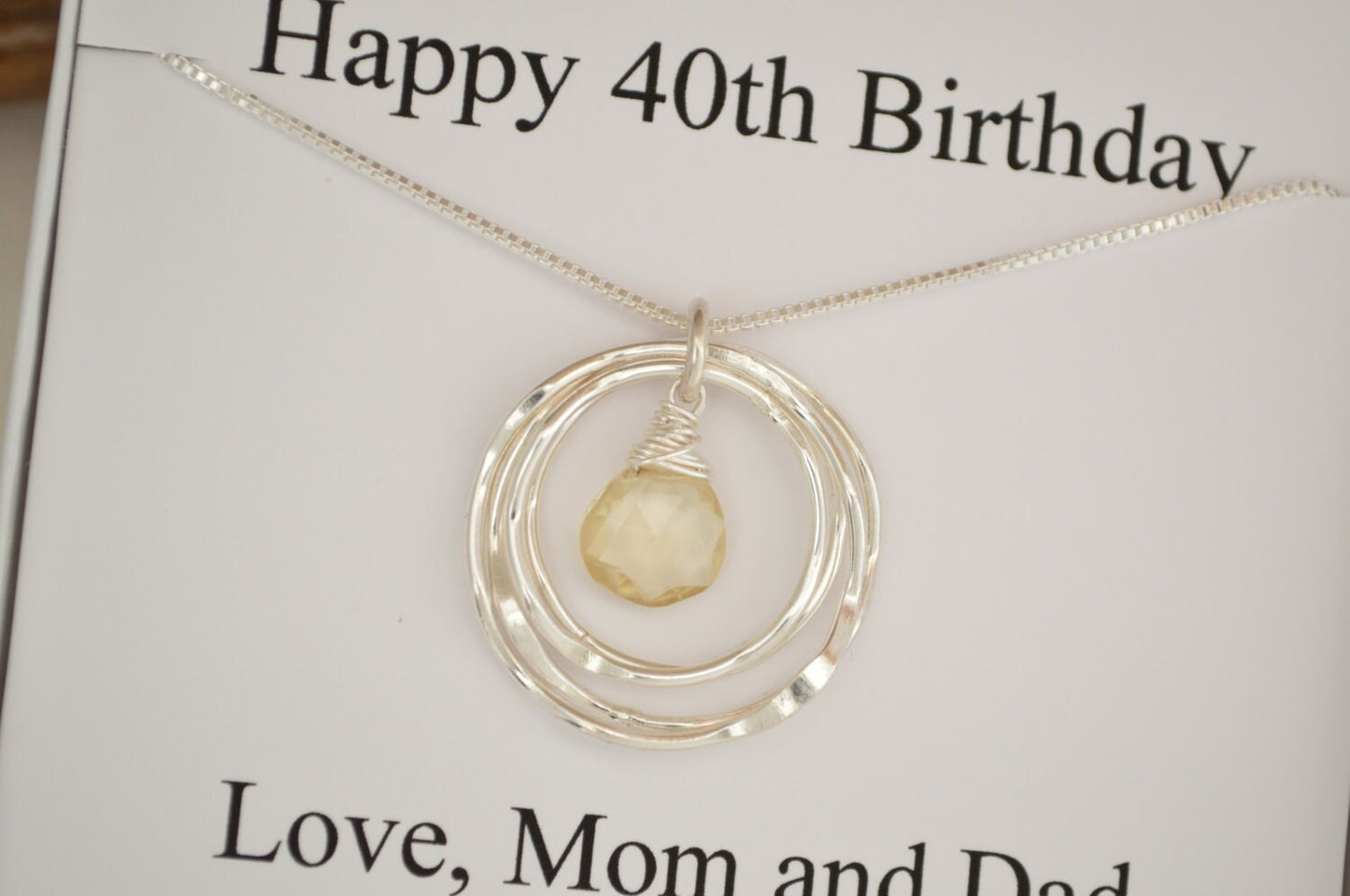 40th Birthday for her, Citrine Necklace, November Birthstone Necklace, 4th Anniversary gift for women, Sister Jewelry