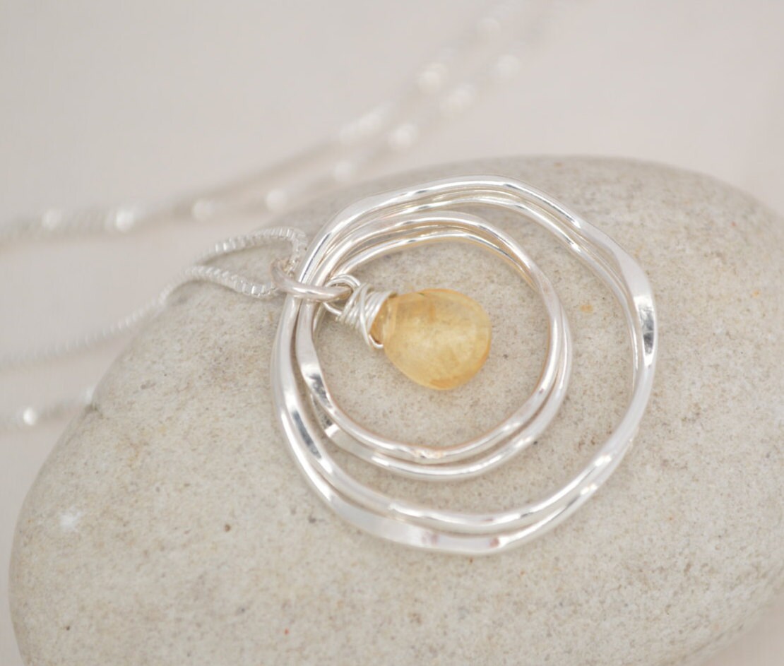 40th Birthday Gift for women, 4th Anniversary gift for wife, Gift for daughter necklace, Citrine necklace,  4 Best friend necklace