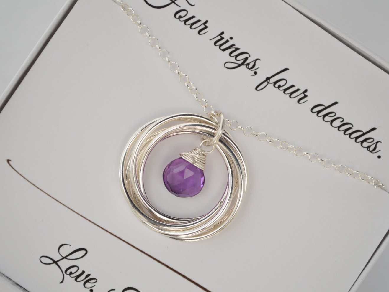 40th Birthday Gift for her, Birthday Gift, 4rd Anniversary Gift, Best Friend Jewelry, Sister Necklace, Amethyst Necklace, Birthstone Jewelry