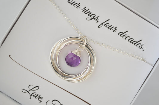 40th Birthday Gift for her, Birthday Gift, 4rd Anniversary Gift, Best Friend Jewelry, Sister Necklace, Amethyst Necklace, Birthstone Jewelry